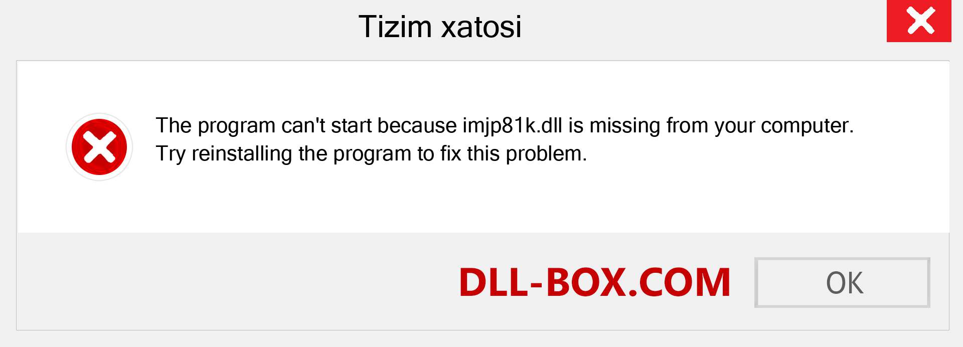 imjp81k.dll fayli yo'qolganmi?. Windows 7, 8, 10 uchun yuklab olish - Windowsda imjp81k dll etishmayotgan xatoni tuzating, rasmlar, rasmlar